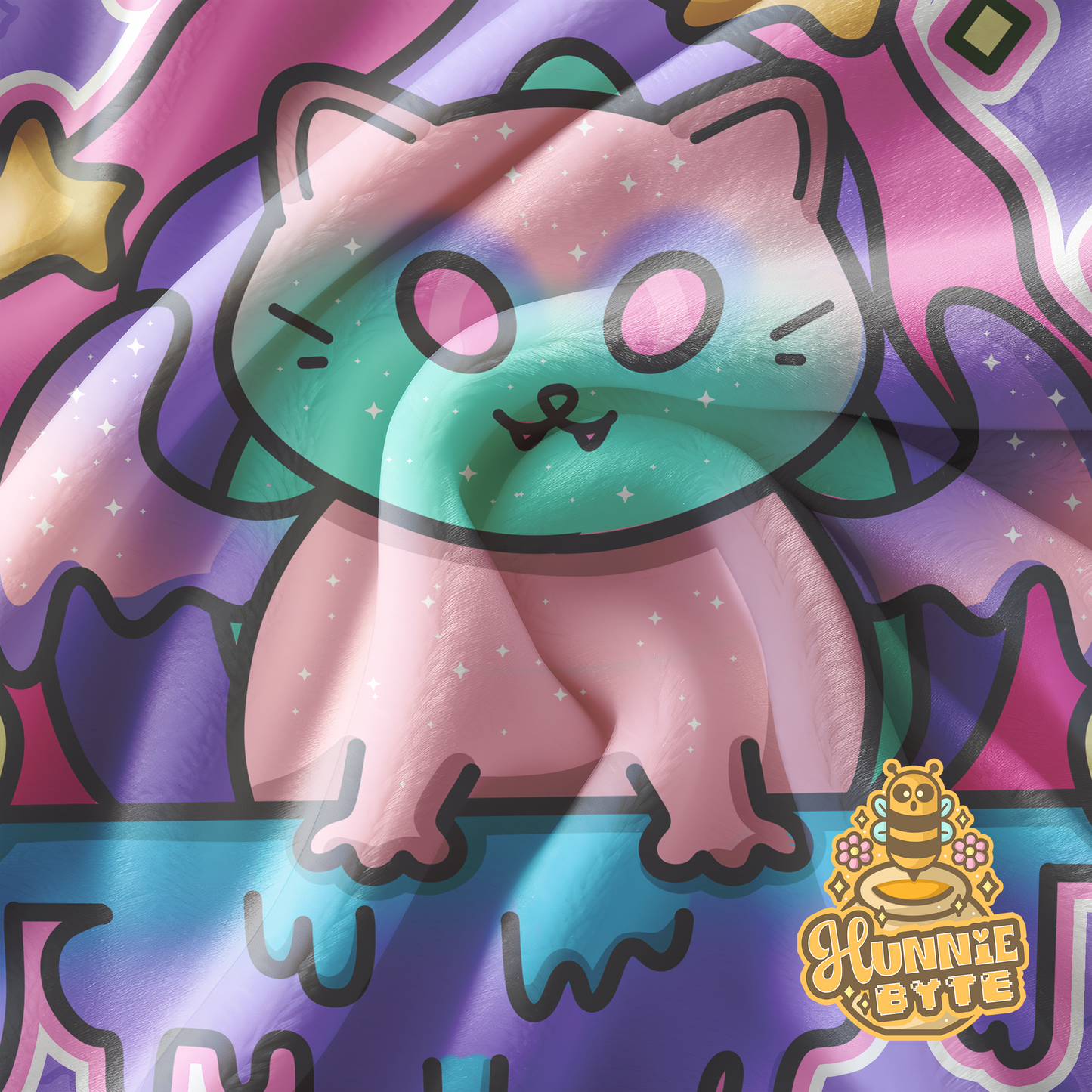 Creepy Dripping Kitty Blanket