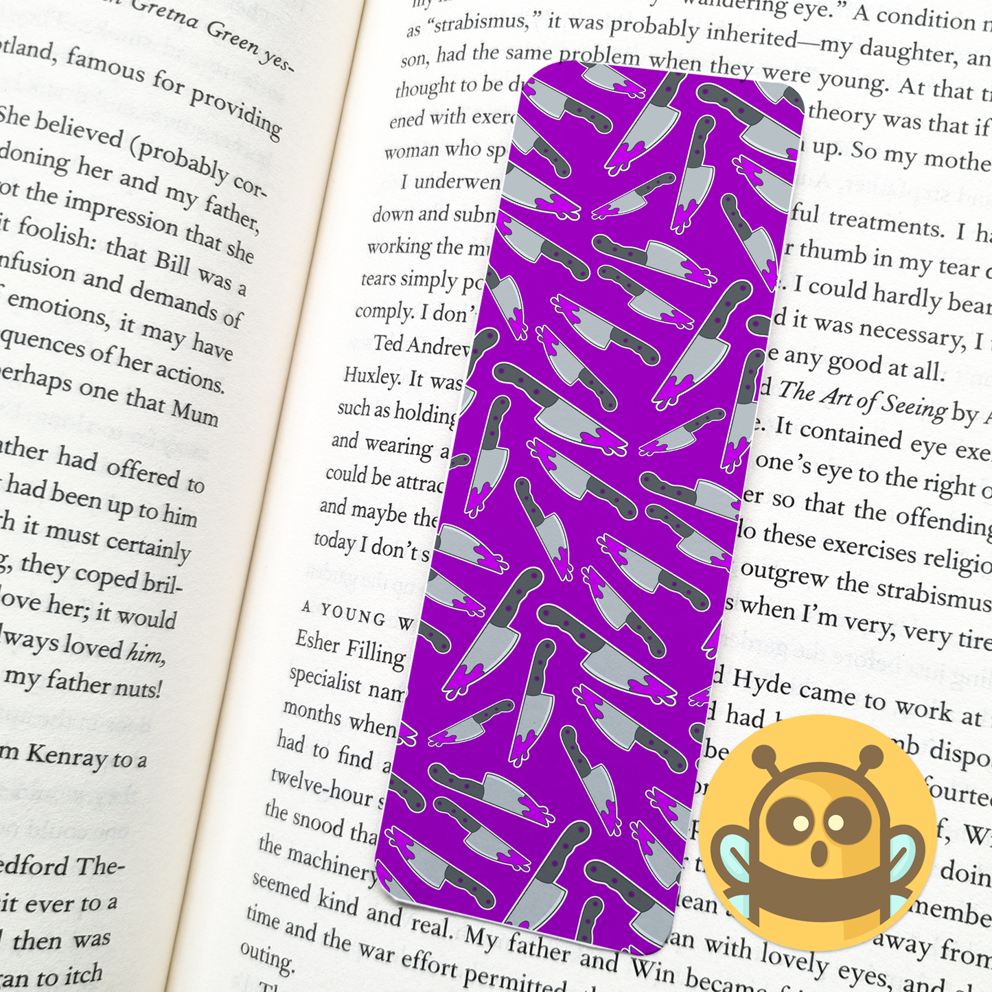 Stabby Knife Purple Bookmark