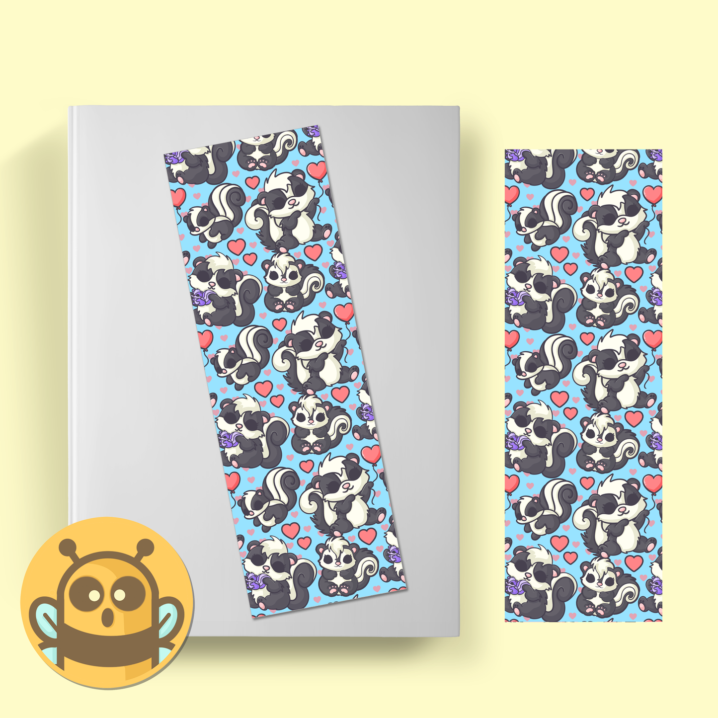 Skunk Party Blue Bookmark