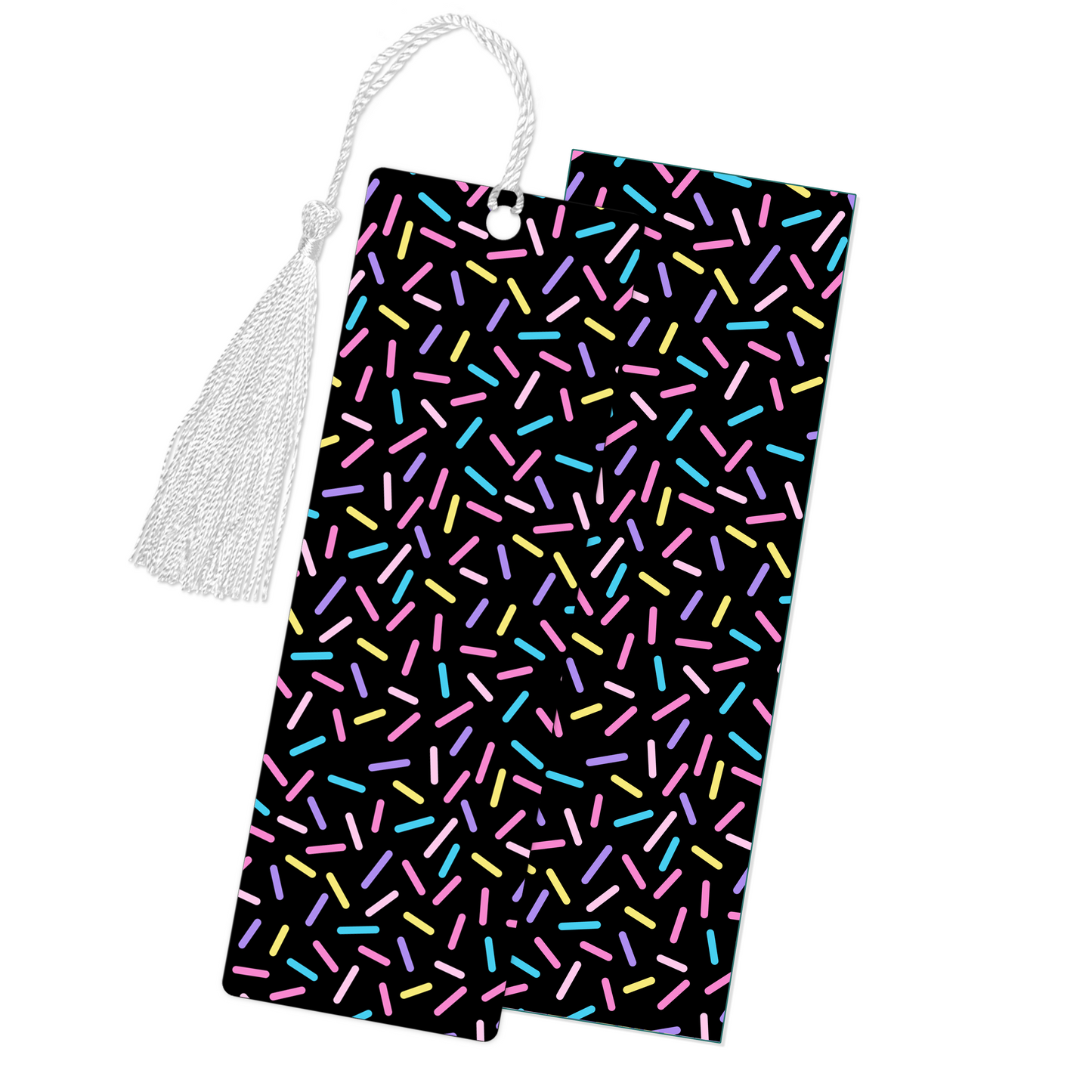 Confetti Black Bookmark