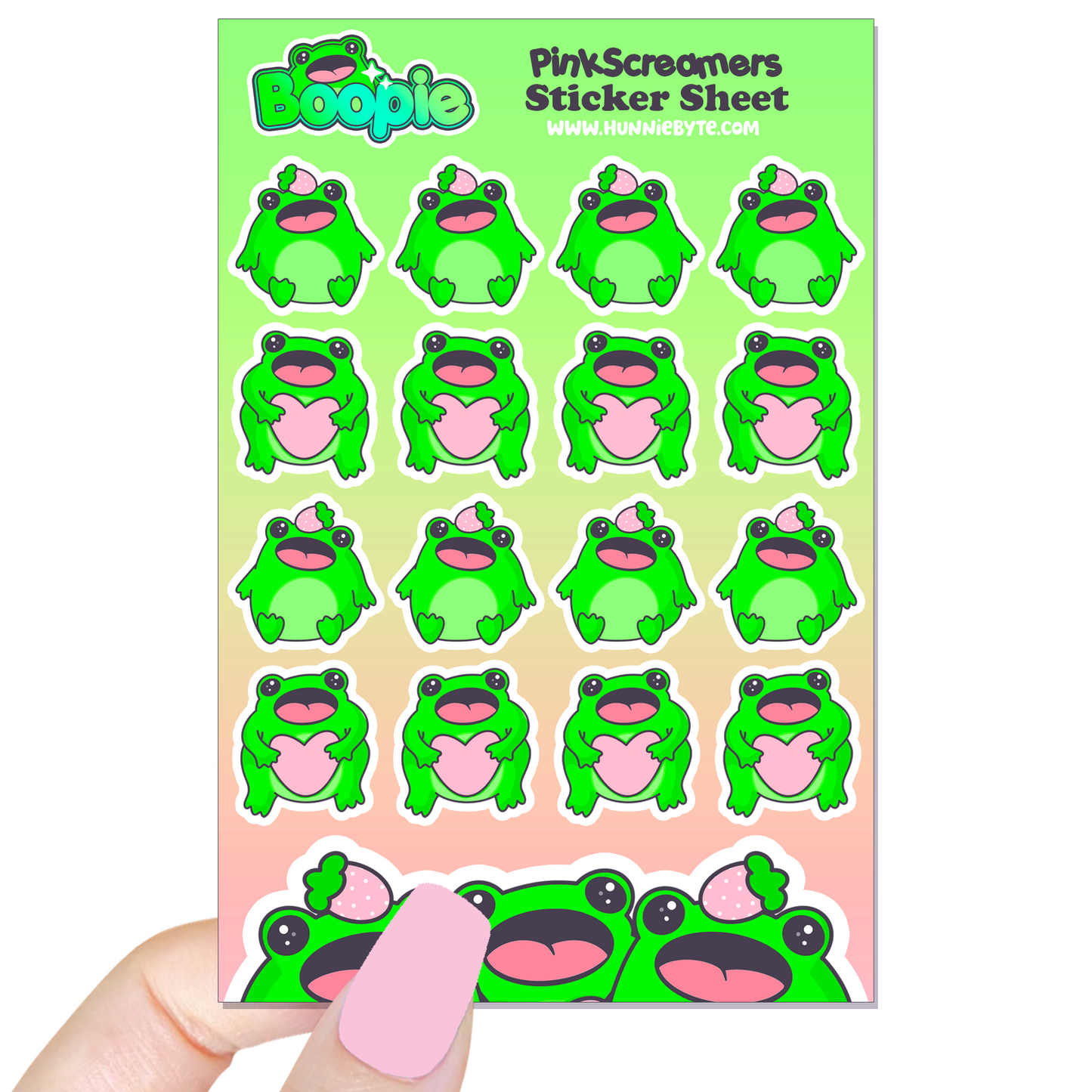 Boopie Pink Screamer Sticker Sheet