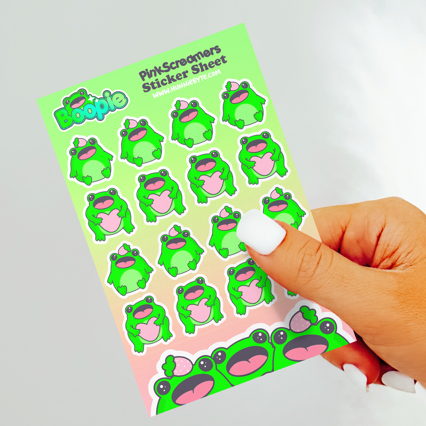 Boopie Pink Screamer Sticker Sheet