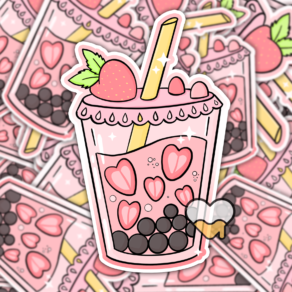 Strawberry Boba Sticker