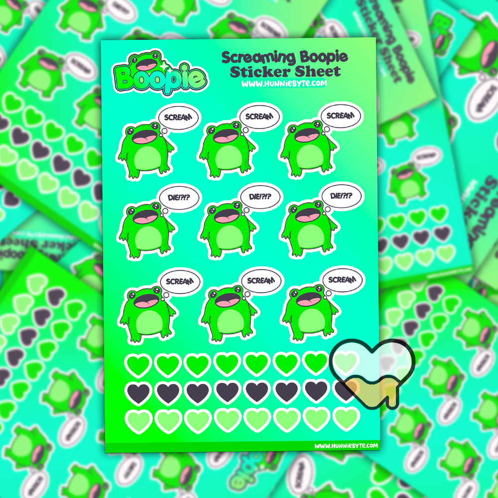 Boopie Screaming Boopie Sticker Sheet