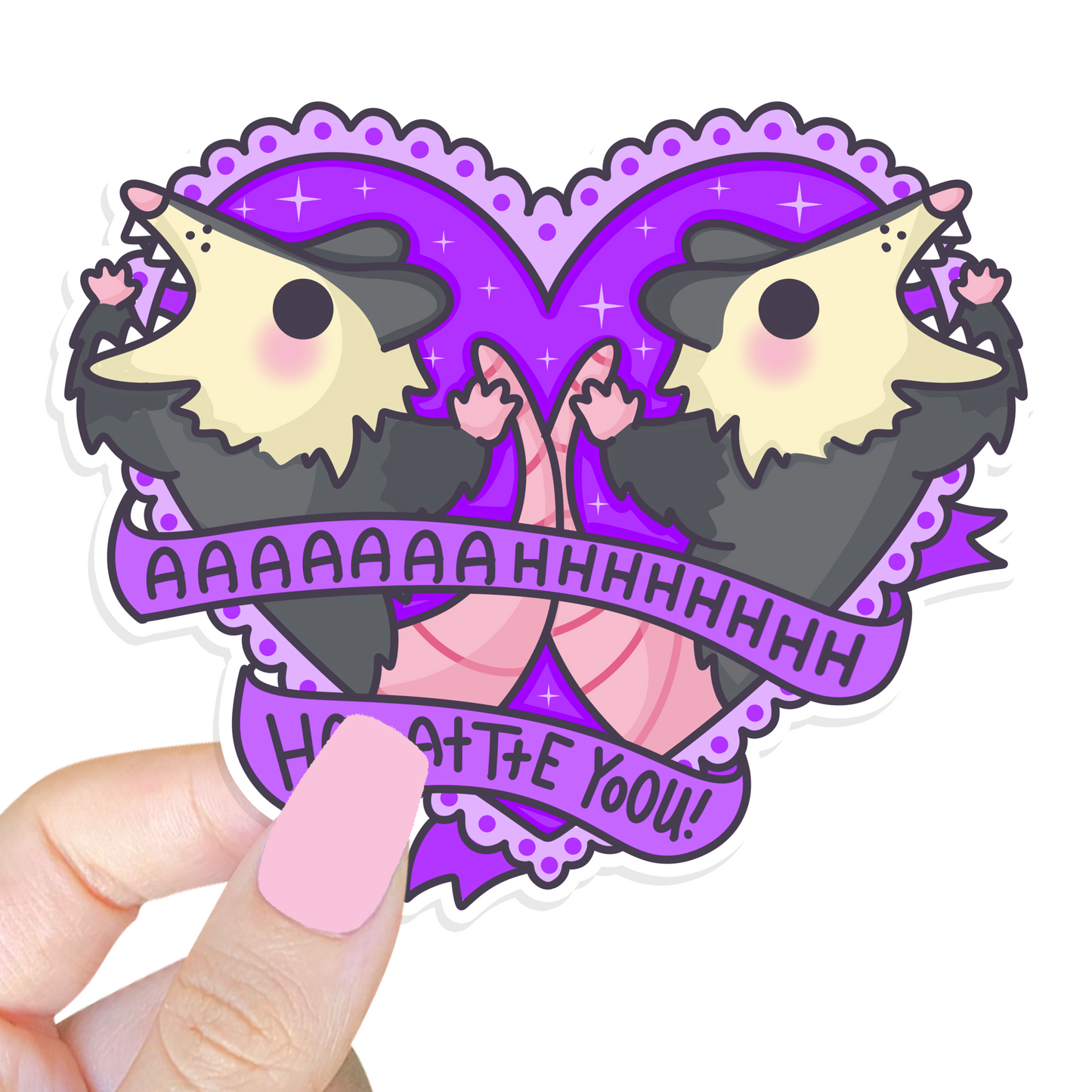 Ahh Hate You Possum Sticker