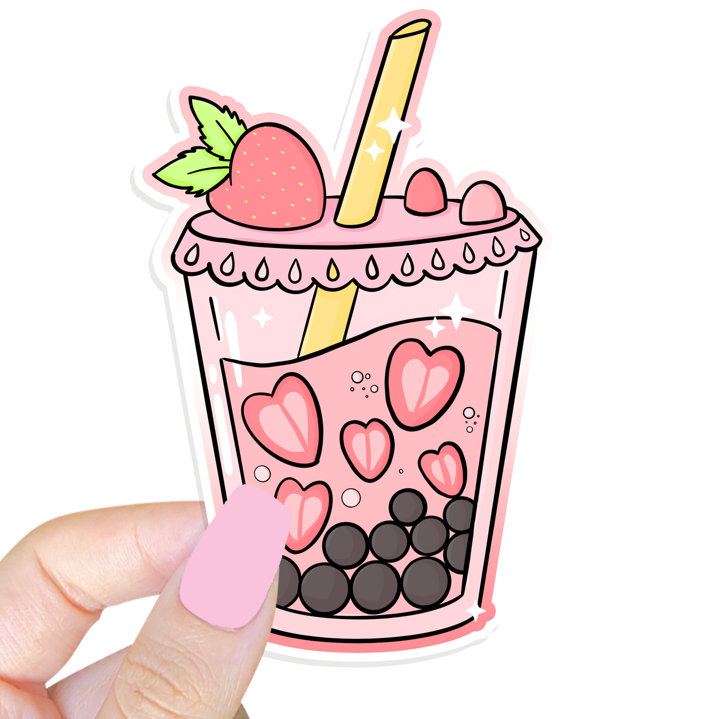 Strawberry Boba Sticker