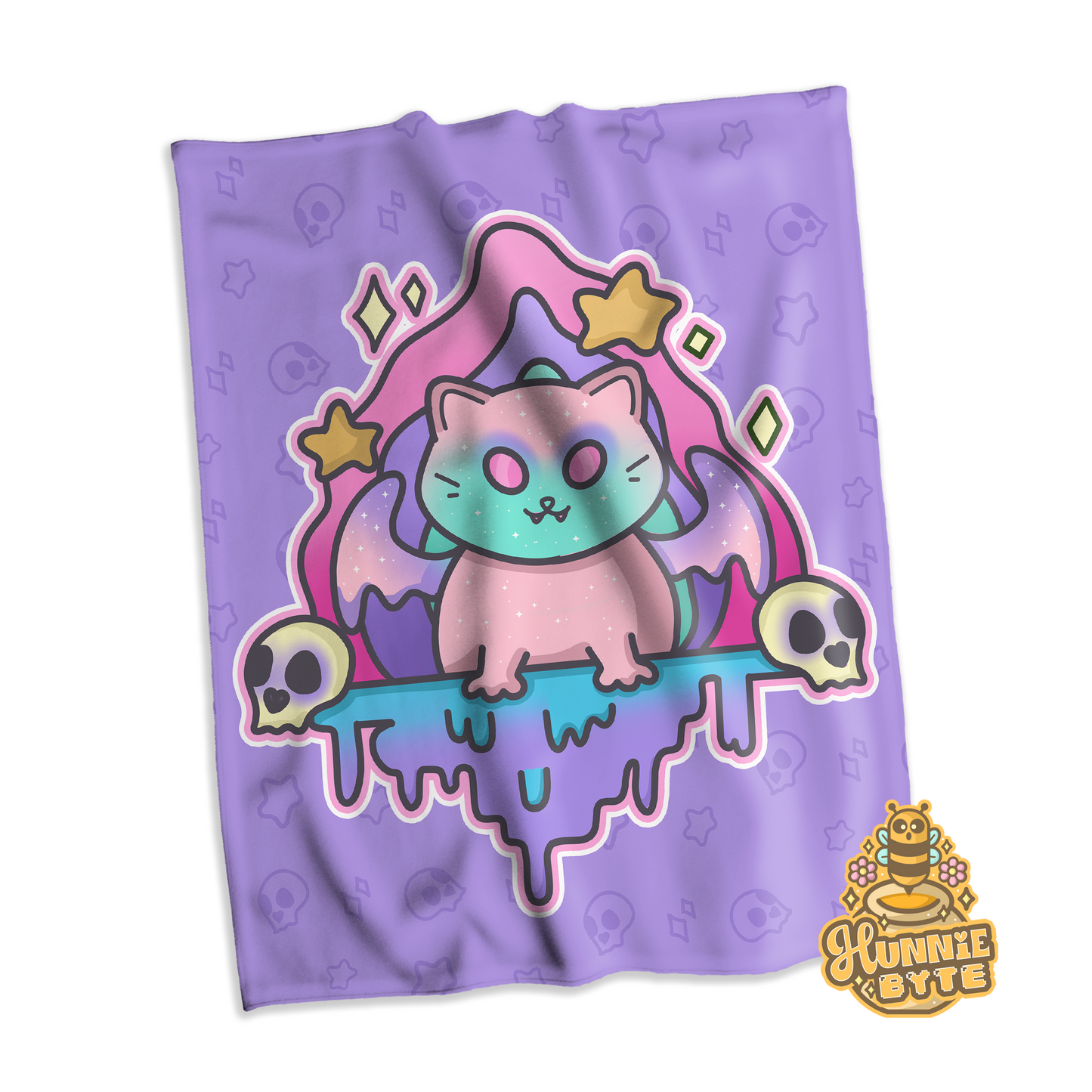 Creepy Dripping Kitty Blanket