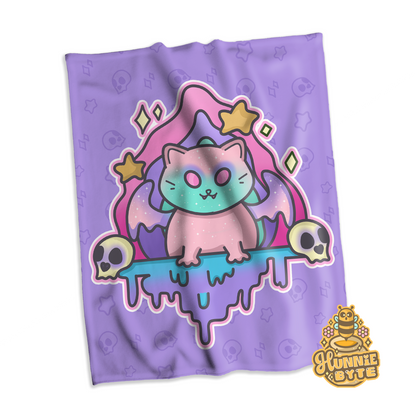 Creepy Dripping Kitty Blanket