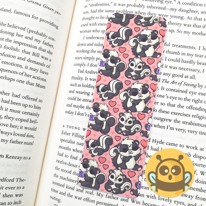 Skunk Party Pink Bookmark