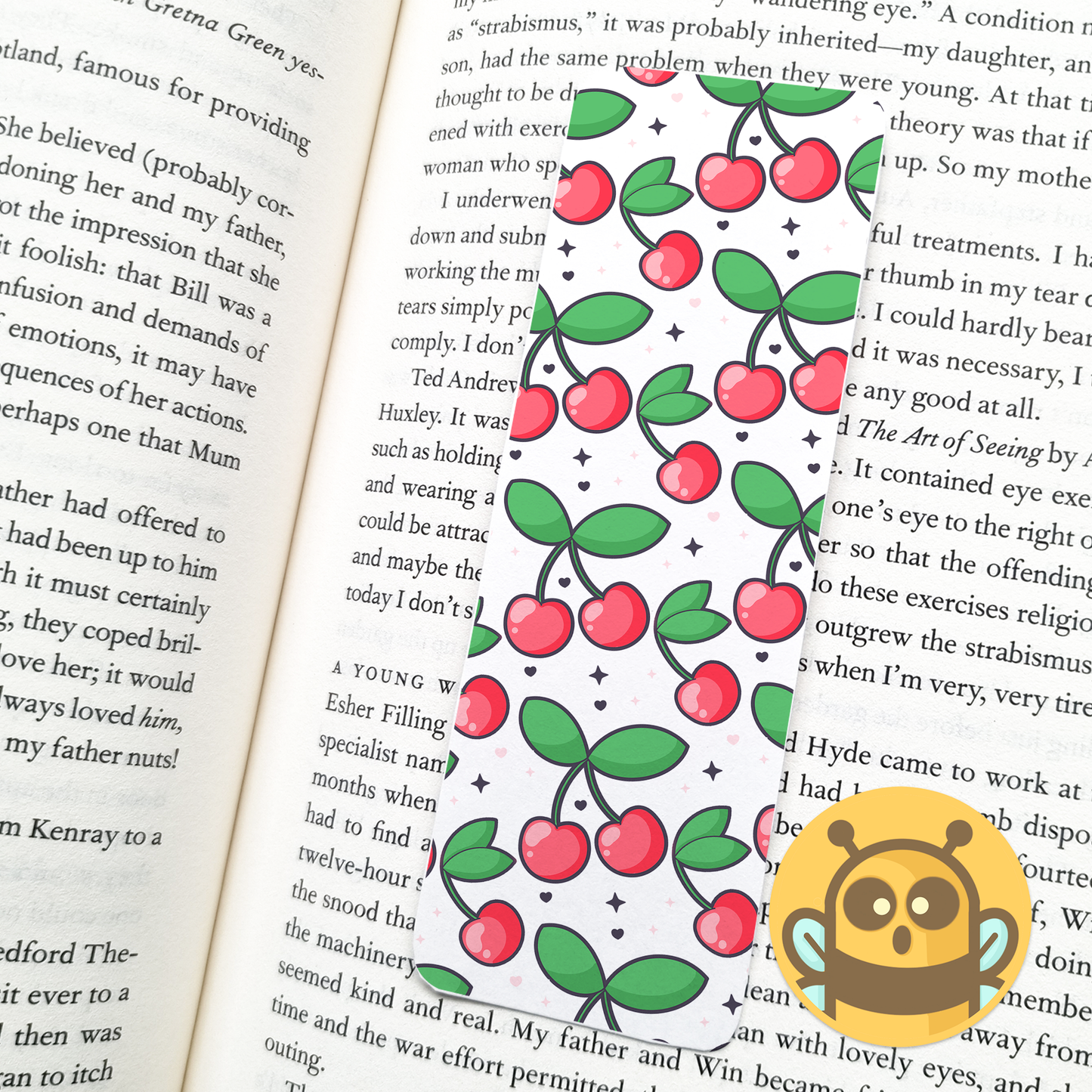Juicy White Cherry Bookmark