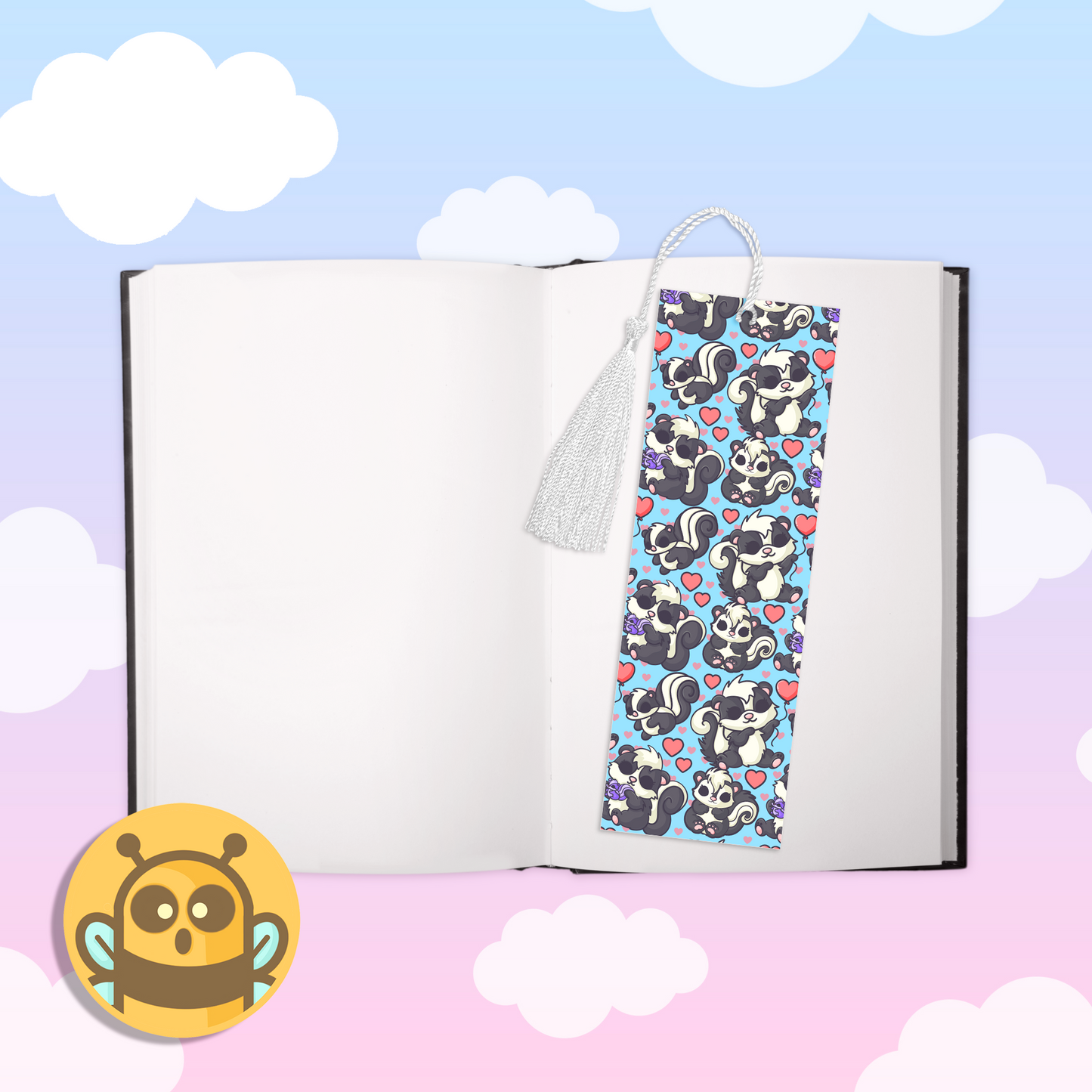 Skunk Party Blue Bookmark
