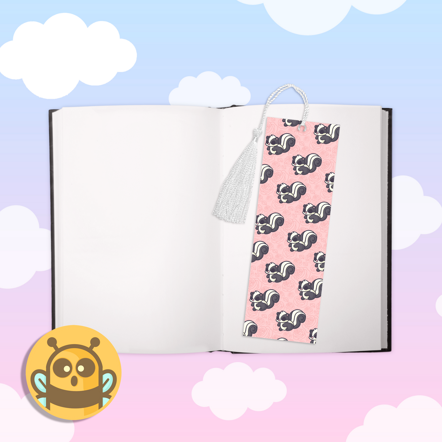 Skunks and Roses Bookmark