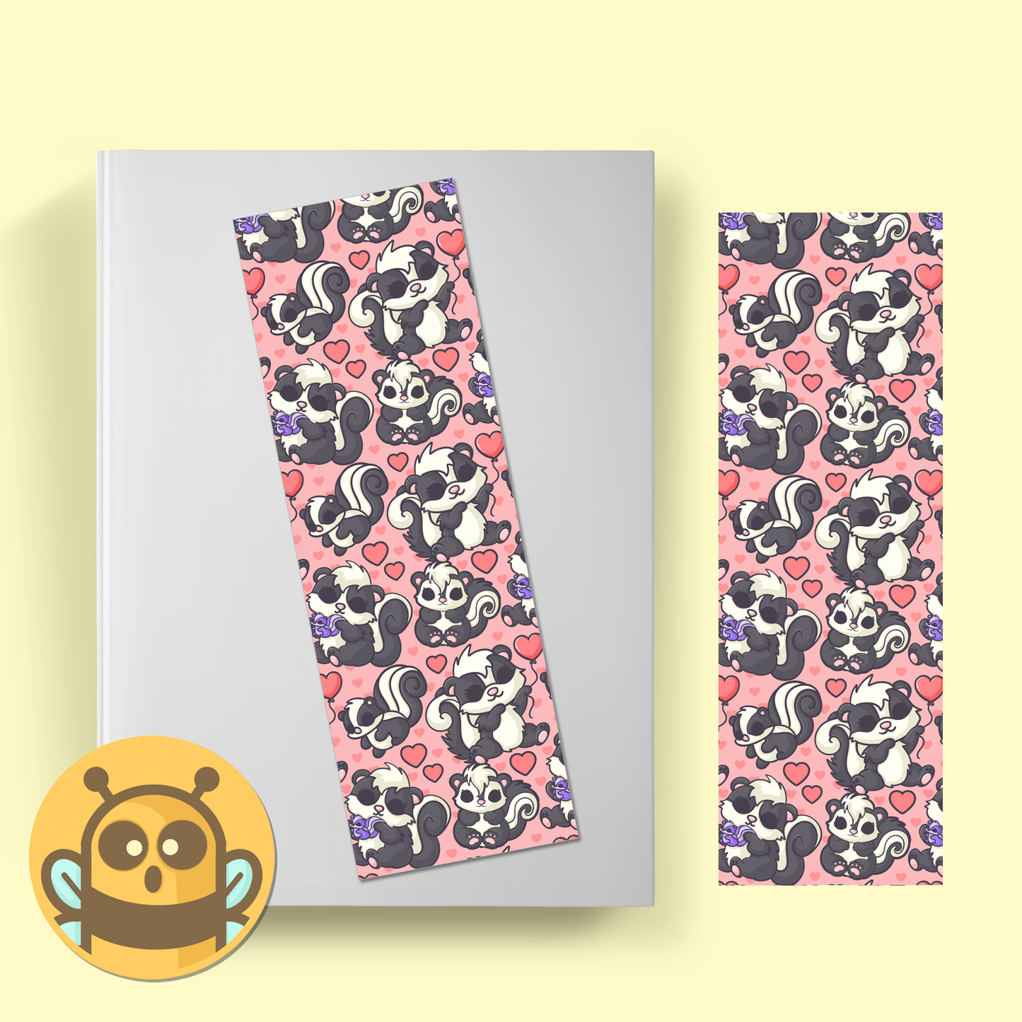 Skunk Party Pink Bookmark