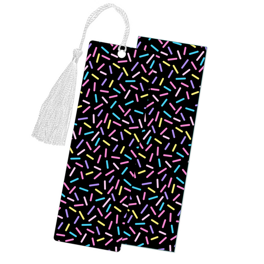 Confetti Black Bookmark