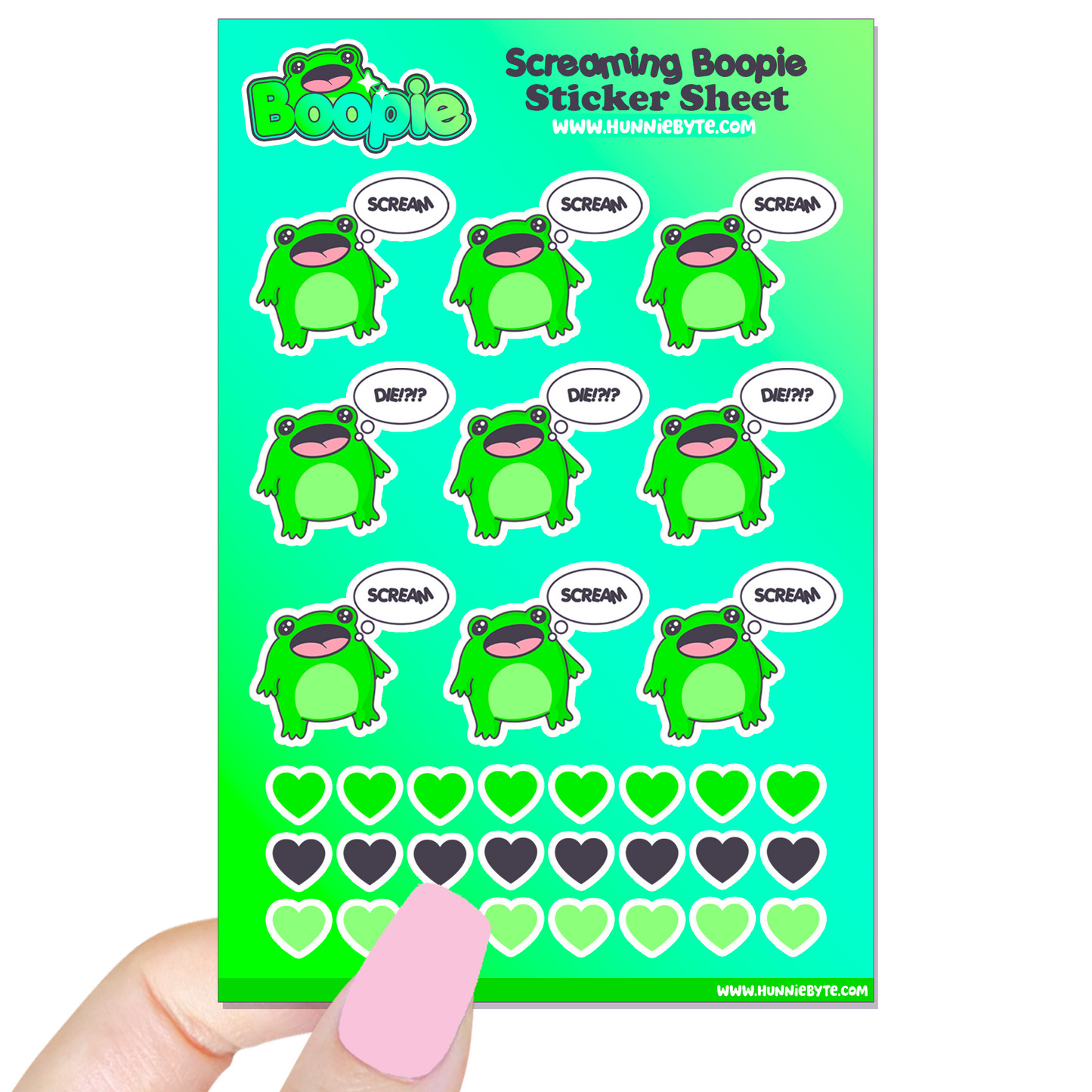 Boopie Screaming Boopie Sticker Sheet