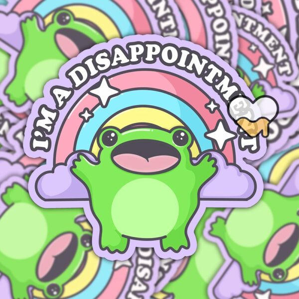 This image shows our adorable sticker finishes, Boopie Disappointment Sticker, which is available to purchase from HunnieByte.com