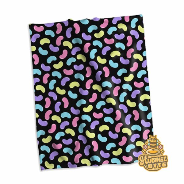 This image shows our Black Jellybean Blanket, which is available to purchase from HunnieByte.com