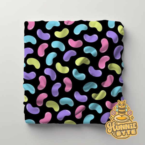 This image shows our Black Jellybean Blanket, which is available to purchase from HunnieByte.com