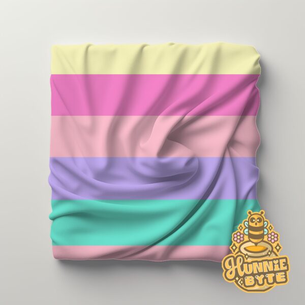 This image shows our Pastel Stripes Blanket, which is available to purchase from HunnieByte.com