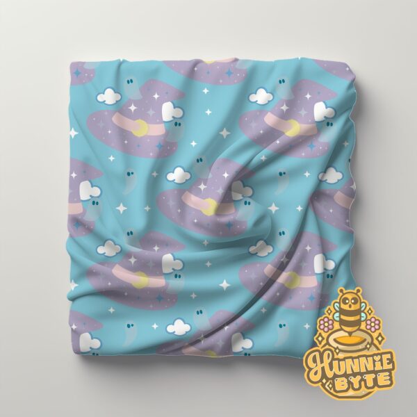 This image shows our Pastel Witch Hat Blanket, which is available to purchase from HunnieByte.com