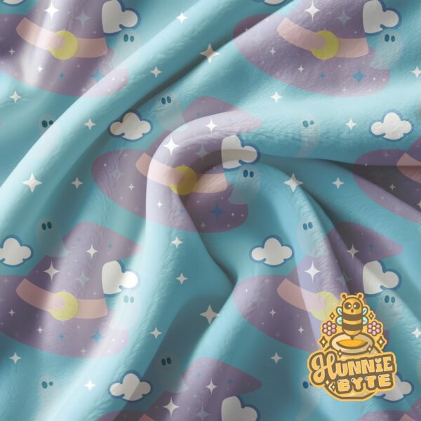 This image shows our Pastel Witch Hat Blanket, which is available to purchase from HunnieByte.com