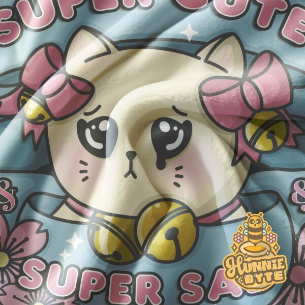 This image shows our Super Cute Super Sad Blanket, which is available to purchase from HunnieByte.com