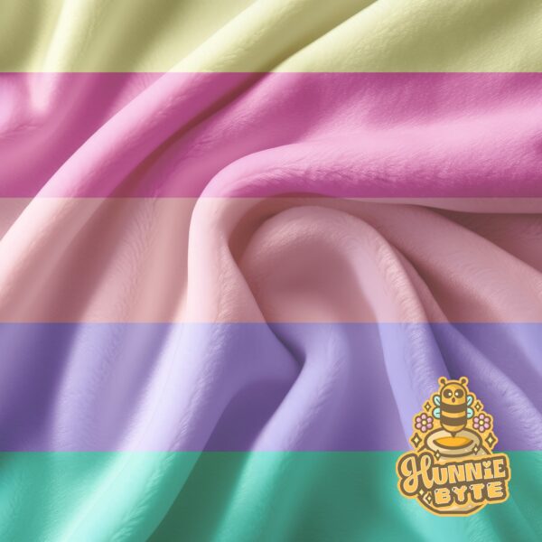 This image shows our Pastel Stripes Blanket, which is available to purchase from HunnieByte.com