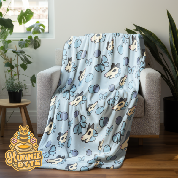 This image shows our Blueberry Possum Blanket, which is available to purchase from HunnieByte.com