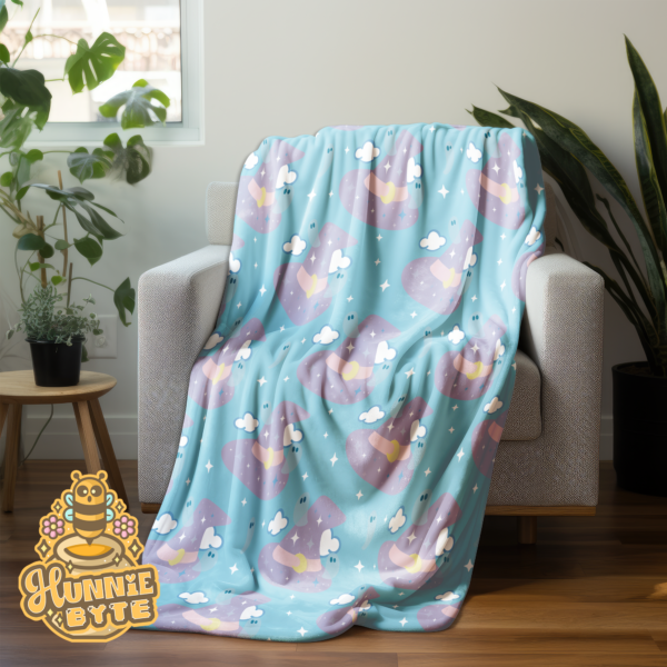 This image shows our Pastel Witch Hat Blanket, which is available to purchase from HunnieByte.com