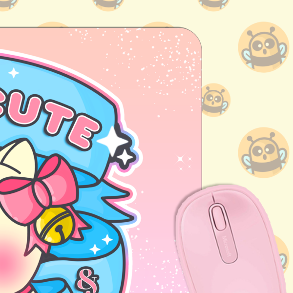 This image shows an hand-drawn adorable mousepad, Super Cute Super Sad Cat Mousepad, which is available to purchase from HunnieByte.com