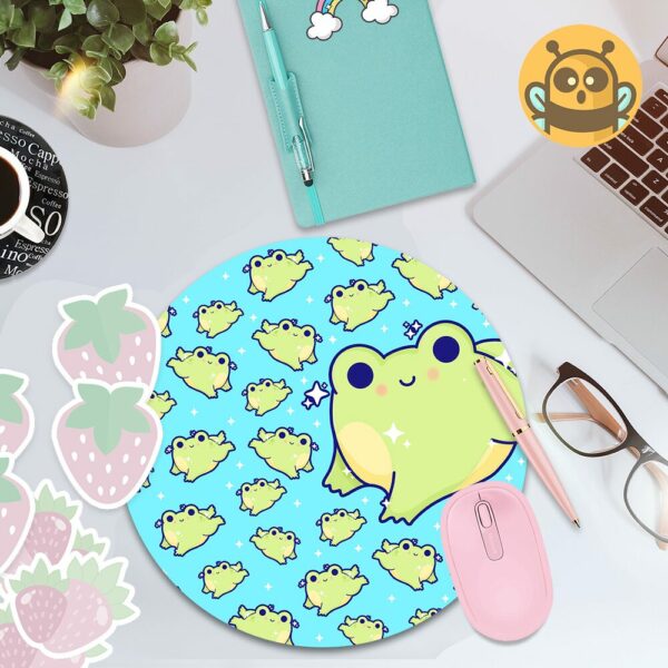 This image shows an hand-drawn adorable mousepad, Leap Frog Mousepad, which is available to purchase from HunnieByte.com