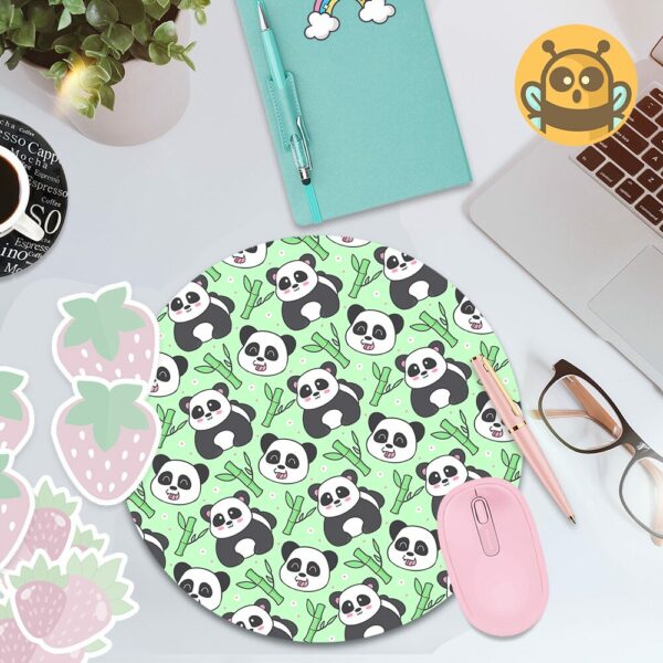 This image shows an hand-drawn adorable mousepad, Bamboo Panda Mousepad, which is available to purchase from HunnieByte.com