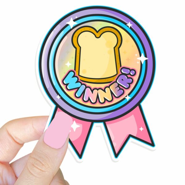 This image shows our adorable sticker finishes, Breadwinner Sticker, which is available to purchase from HunnieByte.com