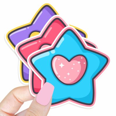 This image shows an hand-drawn adorable sticker, Magical Star Charm Sticker, which is available to purchase from HunnieByte.com