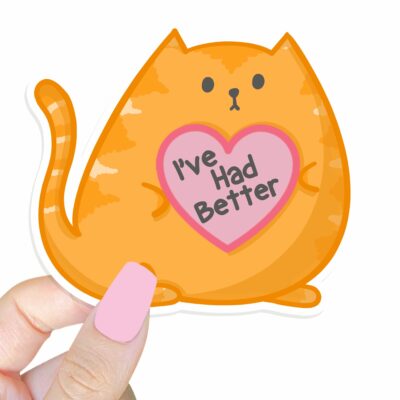 This image shows our adorable sticker finishes, Ive Had Better Sticker, which is available to purchase from HunnieByte.com