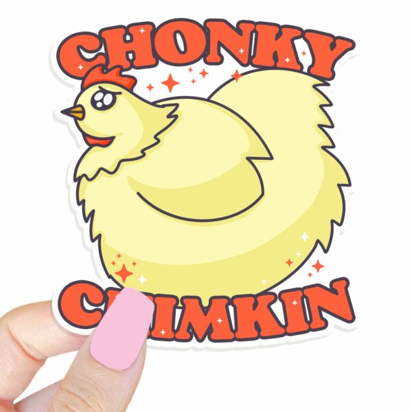 This image shows an hand-drawn adorable sticker, Chonky Chimkin Sticker, which is available to purchase from HunnieByte.com