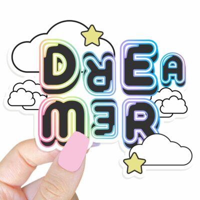 This image shows our adorable sticker finishes, Dreamer Sticker, which is available to purchase from HunnieByte.com