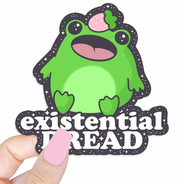 This image shows our adorable sticker finishes, Boopie Boopie Existential Dread Sticker Sticker, which is available to purchase from HunnieByte.com