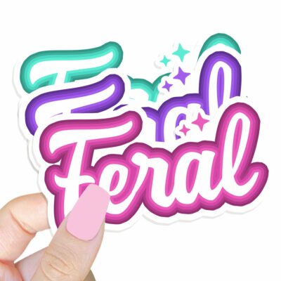 This image shows our adorable sticker finishes, Feral Sticker, which is available to purchase from HunnieByte.com