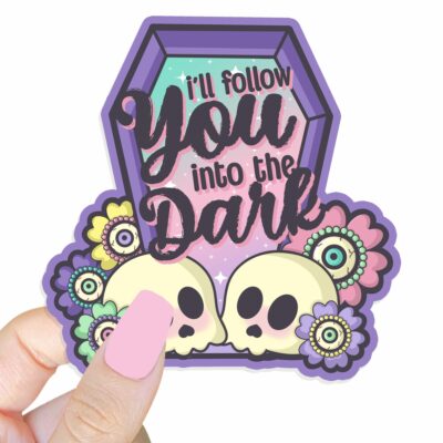 This image shows our adorable sticker finishes, Ill Follow You Sticker, which is available to purchase from HunnieByte.com