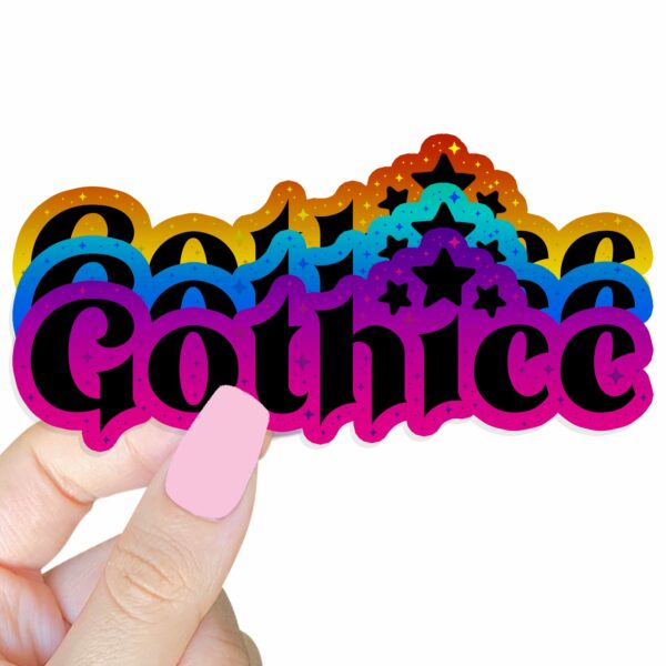 This image shows our adorable sticker finishes, Gothicc Sticker, which is available to purchase from HunnieByte.com