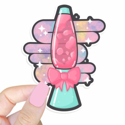 This image shows our adorable sticker finishes, Cute Lava Lamp Sticker, which is available to purchase from HunnieByte.com