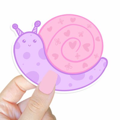 This image shows an hand-drawn adorable sticker, Lovely Snail Sticker, which is available to purchase from HunnieByte.com