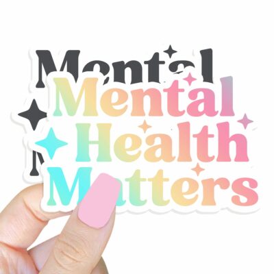 This image shows our adorable sticker finishes, Mental Health Matters Sticker, which is available to purchase from HunnieByte.com