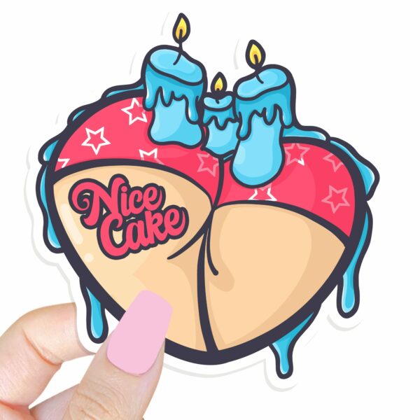 This image shows our adorable sticker finishes, Nice Cake Sticker, which is available to purchase from HunnieByte.com