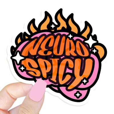 This image shows our adorable sticker finishes, Neuro Spicy Sticker, which is available to purchase from HunnieByte.com