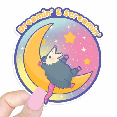 This image shows our adorable sticker finishes, Dreamin and Screamin Sticker, which is available to purchase from HunnieByte.com