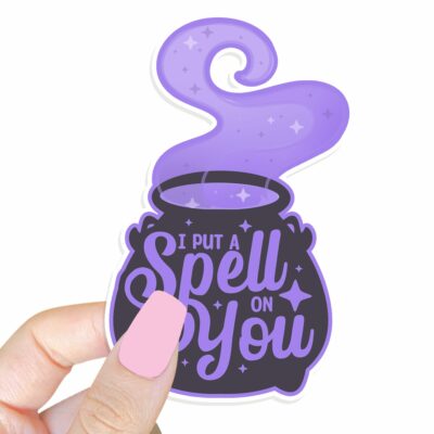 This image shows our adorable sticker finishes, I Put A Spell On You Sticker, which is available to purchase from HunnieByte.com