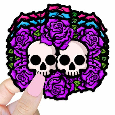 This image shows our adorable sticker finishes, Together In Death Sticker, which is available to purchase from HunnieByte.com