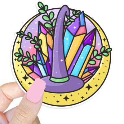 This image shows our adorable sticker finishes, Mystical Witches Hat Sticker, which is available to purchase from HunnieByte.com